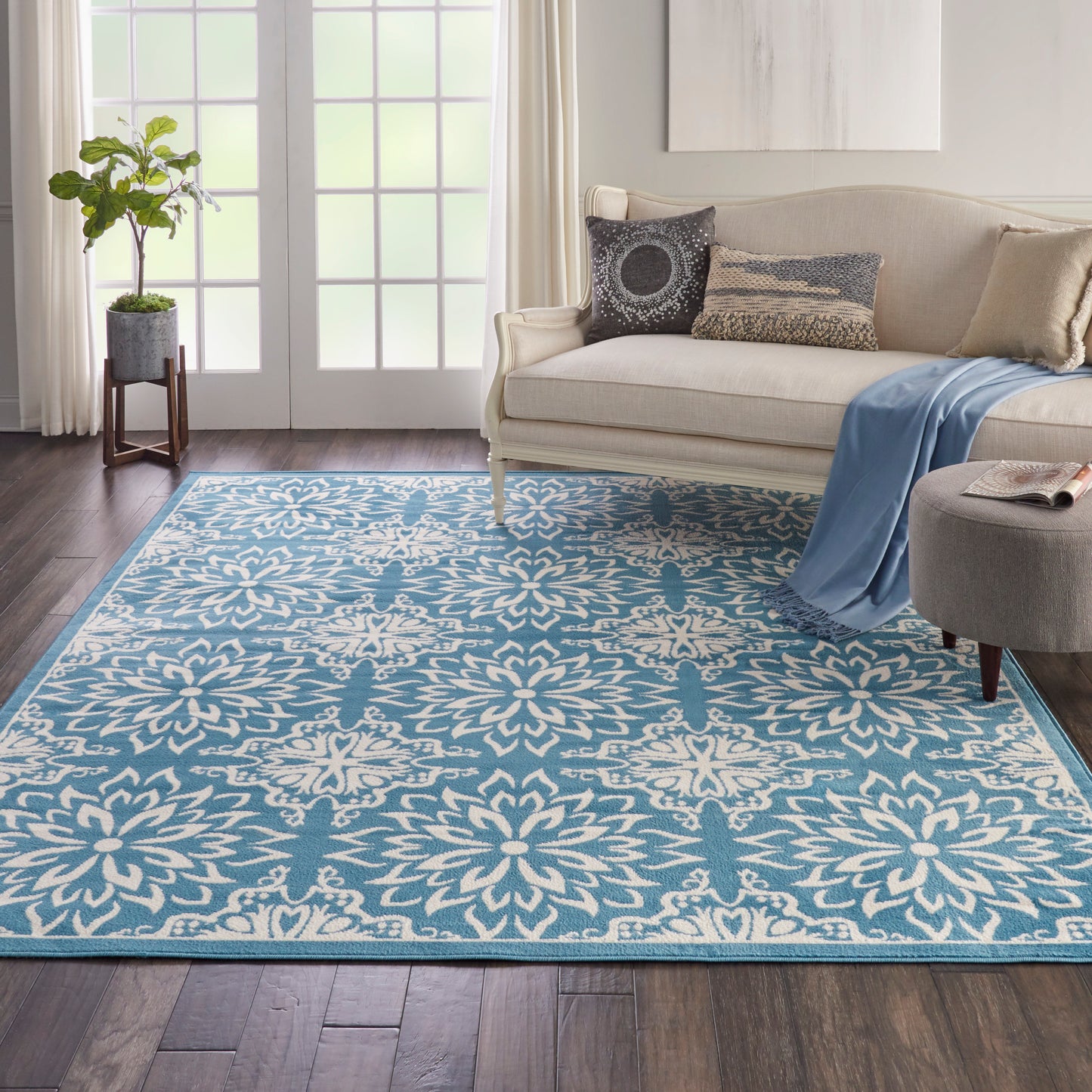 Nourison Home Jubilant  Ivory Blue  Transitional