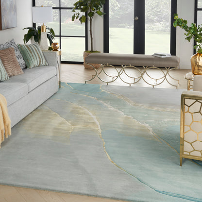 Nourison Home Prismatic  Grey Seafoam  Contemporary