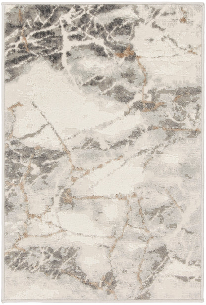 Nourison Home Elation ETN13 Ivory Grey Contemporary Power-loomed Rug