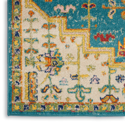 Nourison Home Allur  Turquoise Ivory  Transitional
