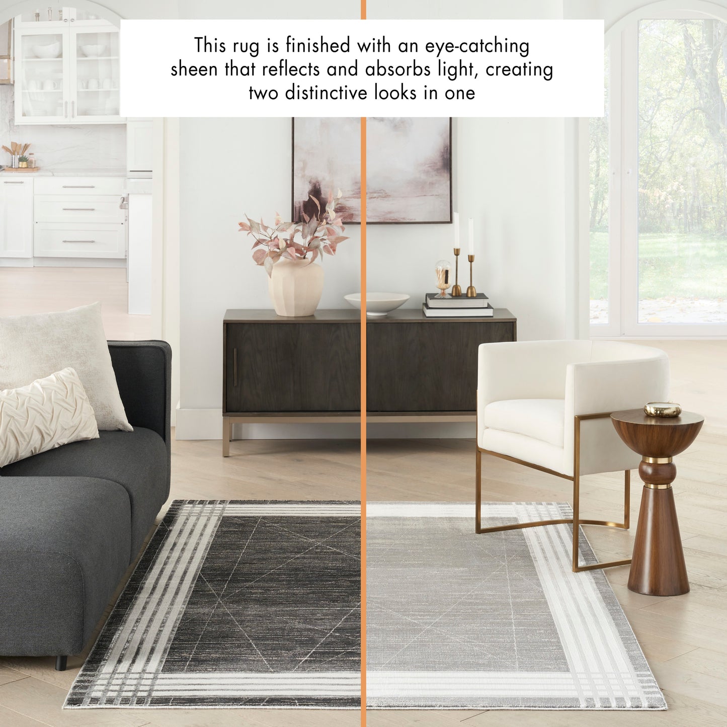 Nourison Home Desire  Charcoal Silver  Contemporary