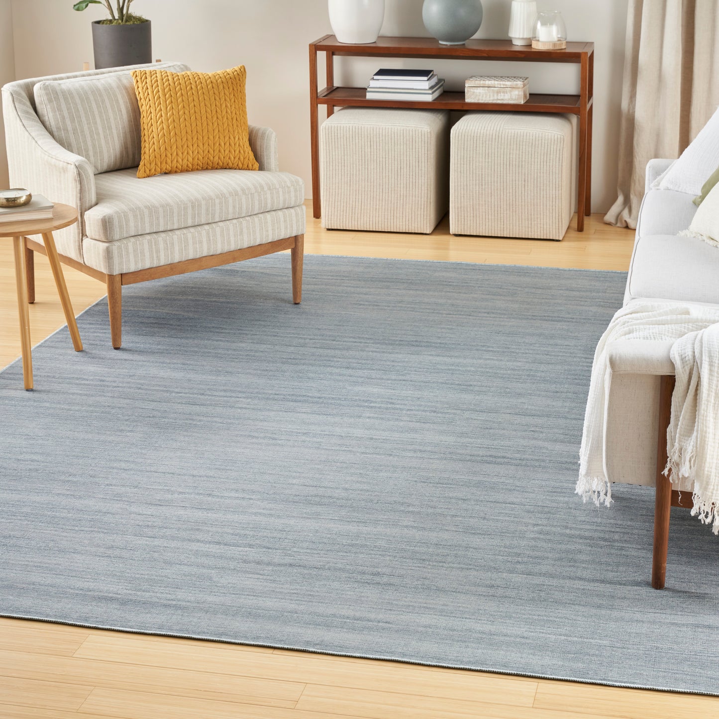 Nourison Home Washable Essentials  Aqua  Contemporary