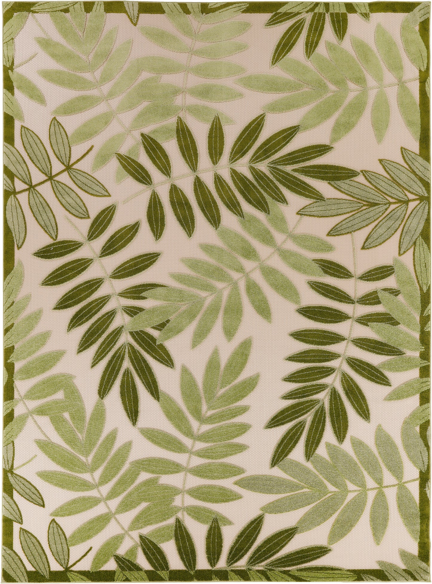 Nourison Home Aloha ALH18 Ivory Green Contemporary Power-loomed Rugs