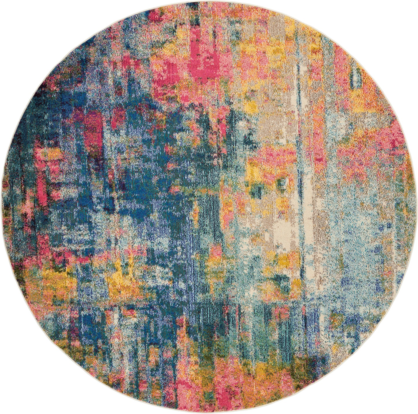 Nourison Home Celestial CES09 Blue Yellow Contemporary Power-loomed Rugs