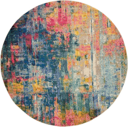 Nourison Home Celestial CES09 Blue Yellow Contemporary Power-loomed Rugs