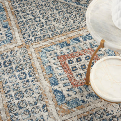 Nourison Home Quarry  Blue Ivory  Contemporary