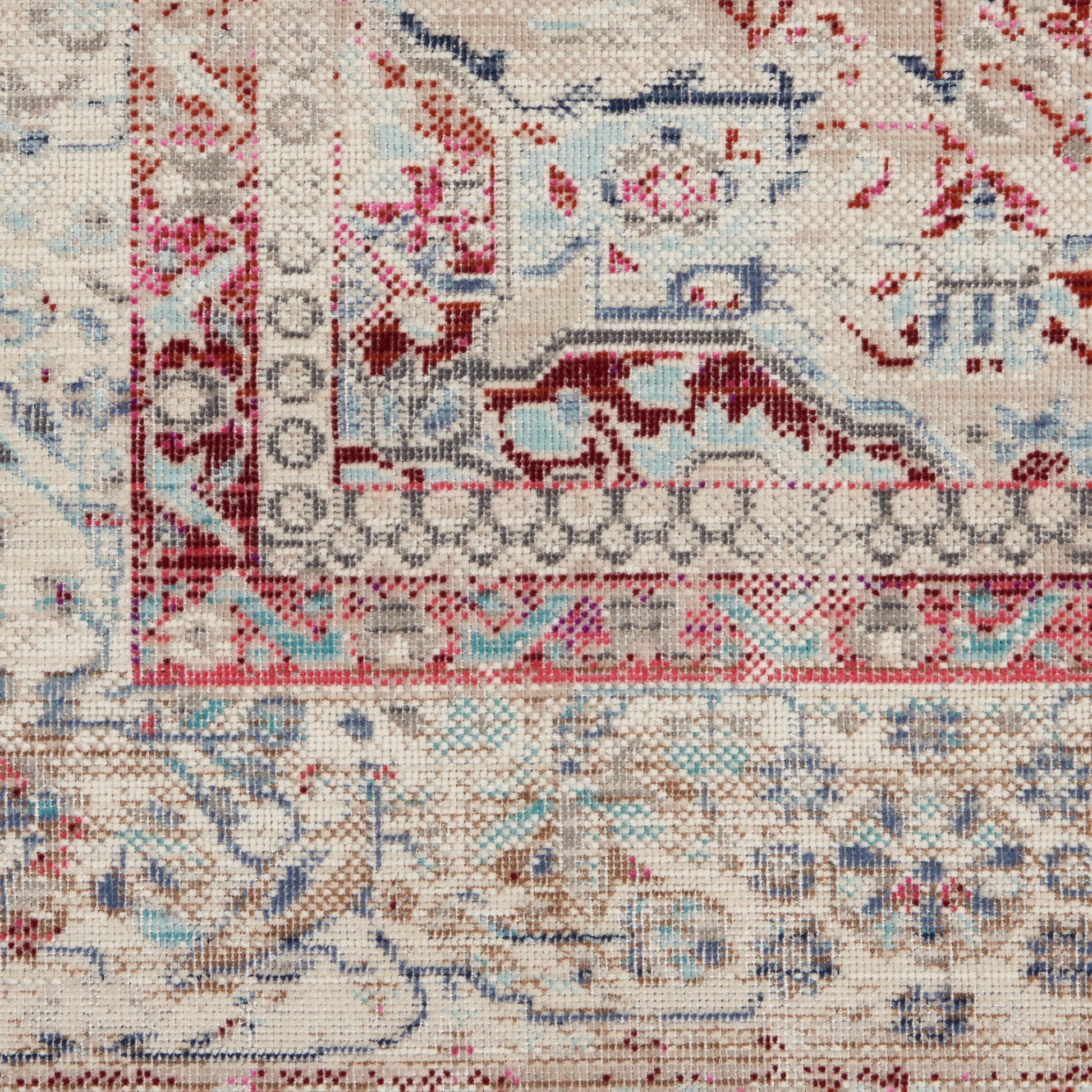 Nourison Home Vintage Kashan  Red Ivory  Traditional