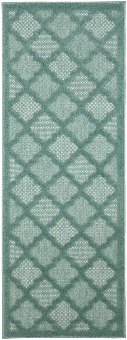 Nourison Home Easy Care NES01 Aqua Teal Contemporary Flat Weave Rug