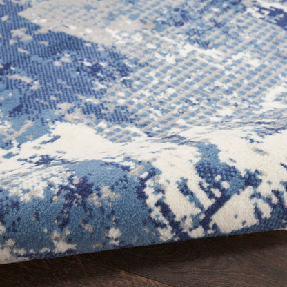 Nourison Home Grafix  Navy Blue  Contemporary