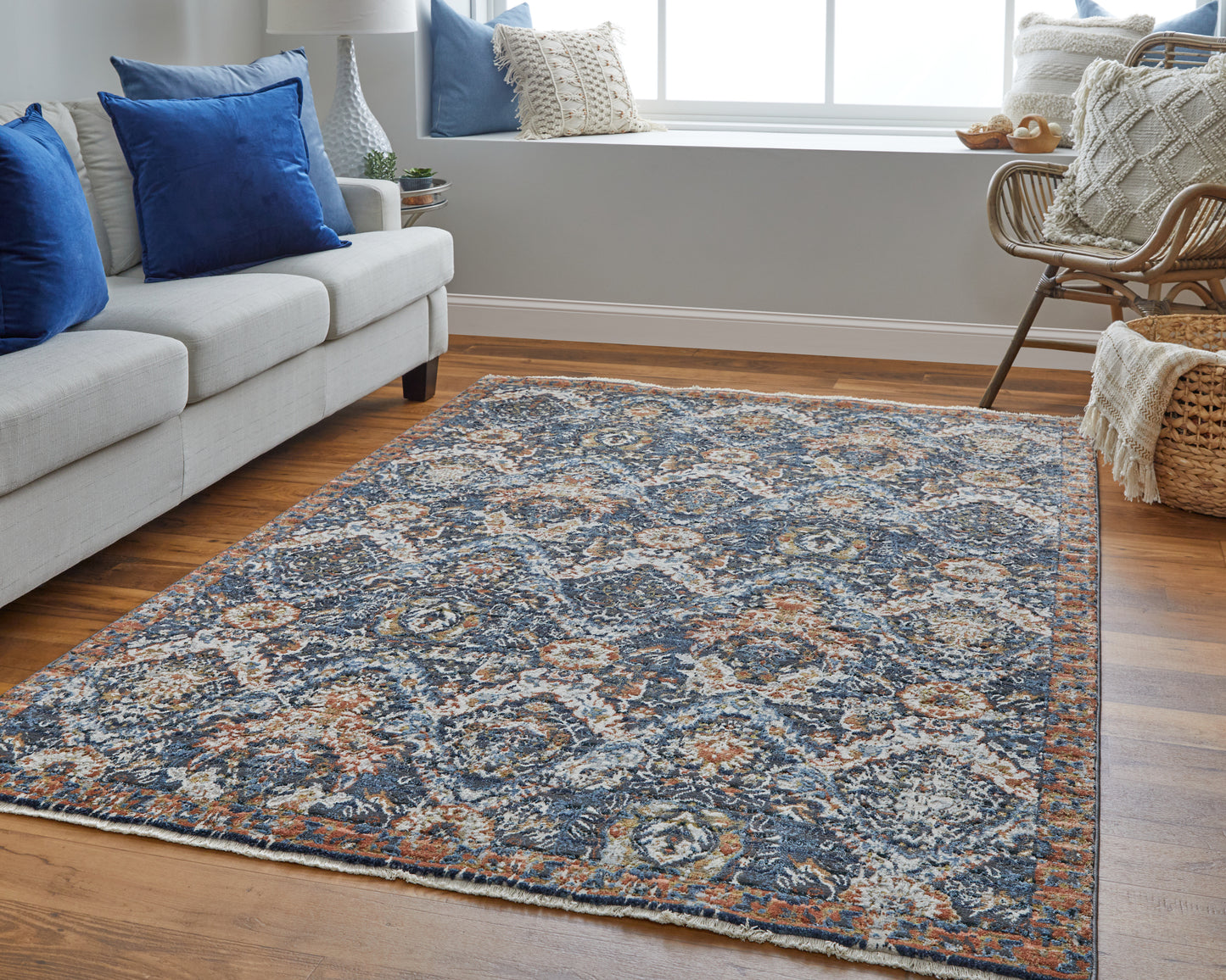 Feizy Kaia 39HRF Navy Blue Transitional/Casual/Classic Machine Woven Rug