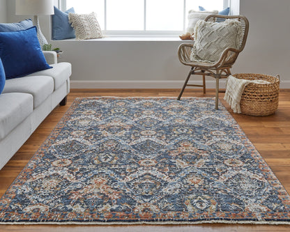 Feizy Kaia 39HRF Navy Blue Transitional/Casual/Classic Machine Woven Rug - Rugs - Feizy - Atlanta Designer Rugs