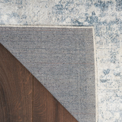 Nourison Home Astra Machine Washable  Blue Ivory  Traditional