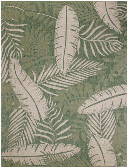 Nourison Home Garden Oasis  Green Ivory  Contemporary