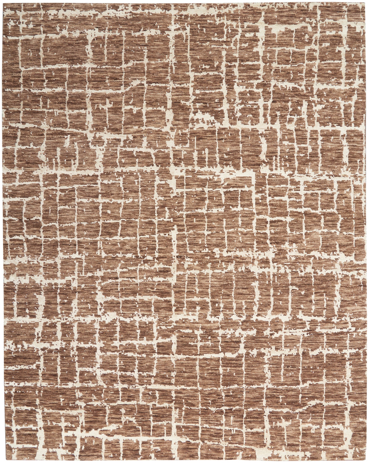 Nourison Home Luna LUN02 Mocha Ivory Contemporary Hand Knotted Rug