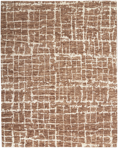 Nourison Home Luna LUN02 Mocha Ivory Contemporary Hand Knotted Rug
