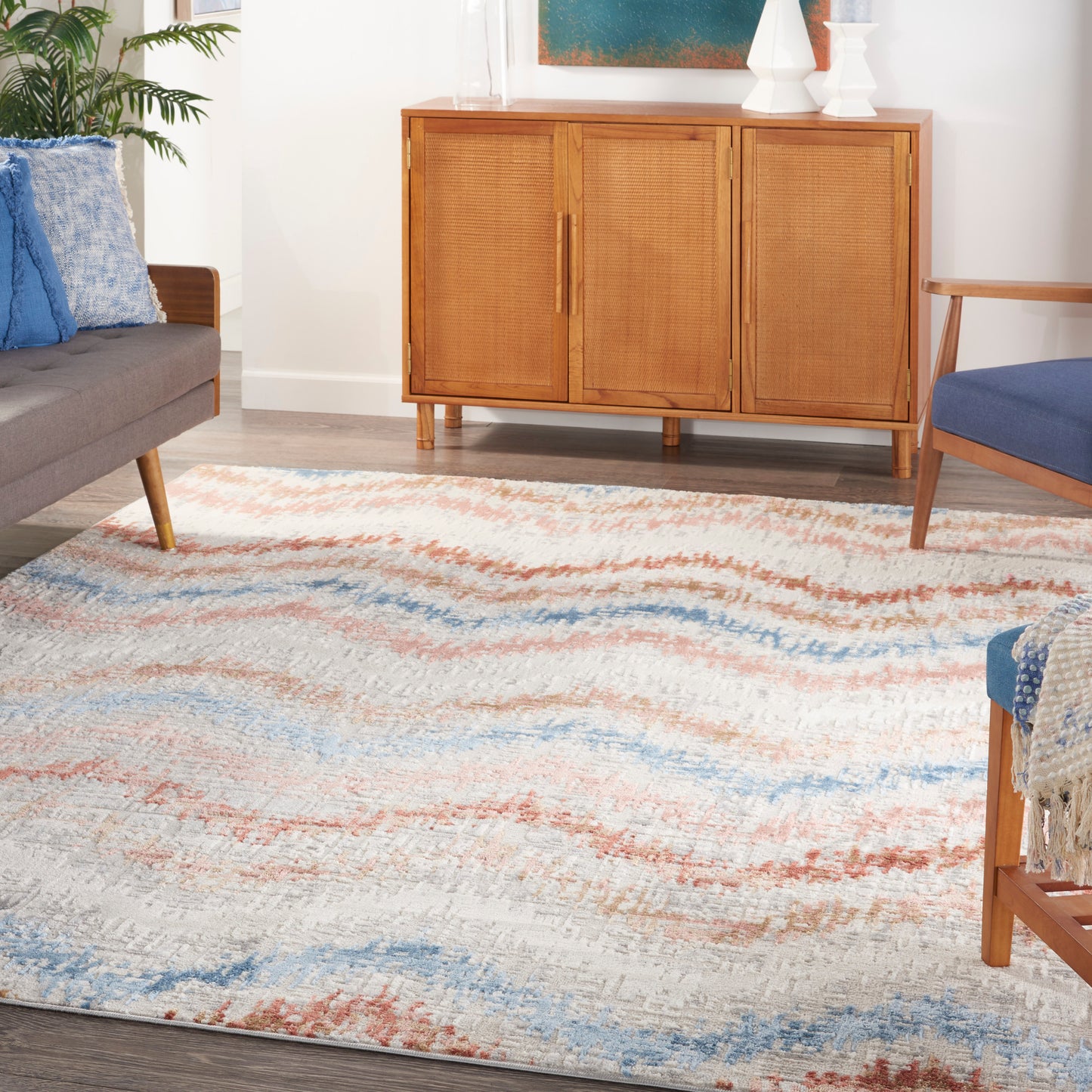 Nourison Home Elation  Ivory Multicolor  Contemporary