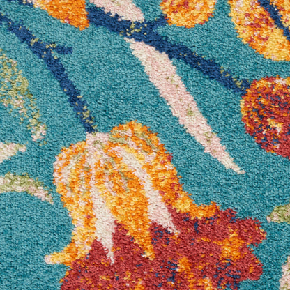 Nourison Home Allur  Turquoise Multicolor  Contemporary