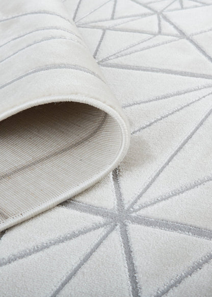 Feizy Micah 3045F Ivory Silver Modern/Mid - Century Modern Machine Woven Rug - Rugs - Feizy - Atlanta Designer Rugs