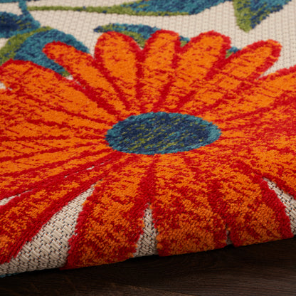 Nourison Home Aloha  Ivory Multicolor  Contemporary