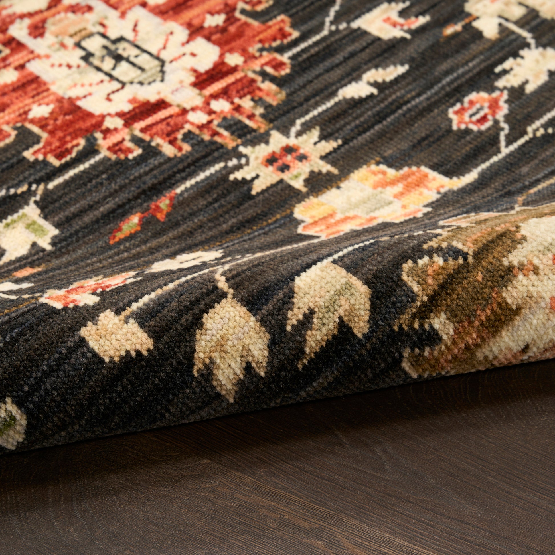 Nourison Home Antique Bloom  Black  Traditional