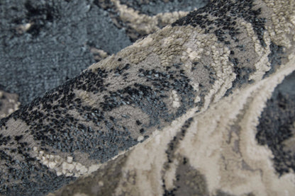 Feizy Micah 39LPF Black Ivory Abstract Machine Woven Rug - Rugs - Feizy - Atlanta Designer Rugs