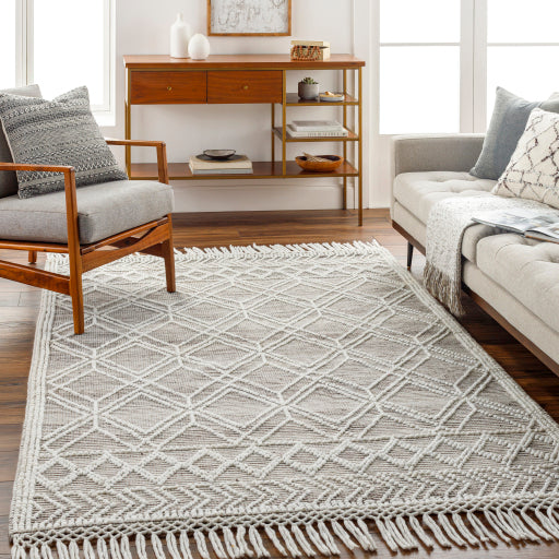 Surya Fleur FLE-2302 White Global Woven Rug