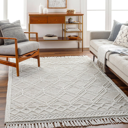 Surya Fleur FLE-2304 White Global Woven Rug