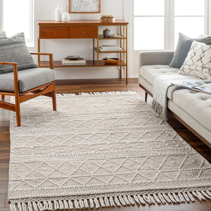 Surya Fleur FLE-2306 White Global Woven Rug
