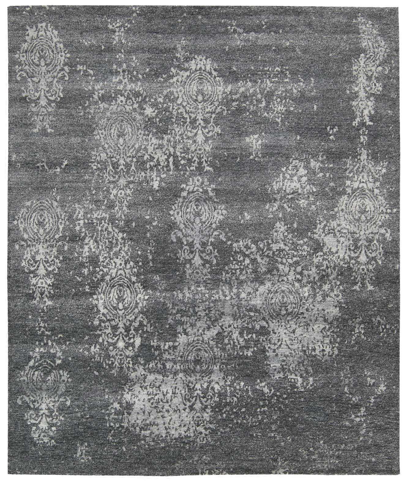 Nourison Home Silk Shadows SHA14 Graphite Transitional Hand Knotted Rug