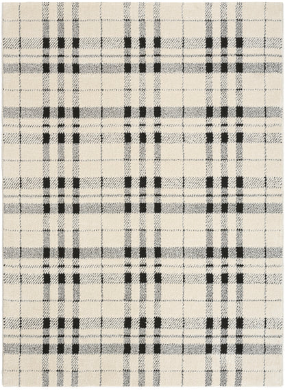 Nourison Home Modern Comfort MNC04 Ivory Black Contemporary Power-loomed Rug