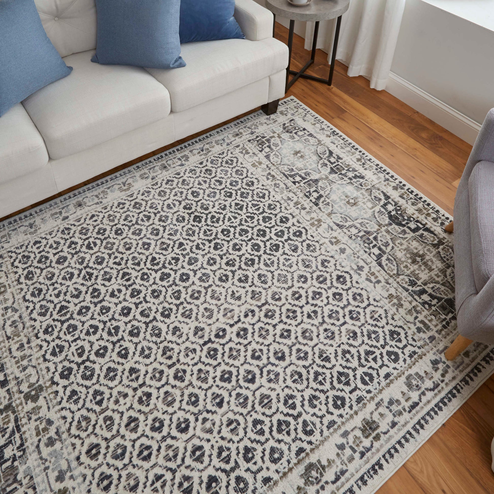 Feizy Kano 3874F Gray Ivory Transitional/Bohemian & Eclect Rug - Rugs - Feizy - Atlanta Designer Rugs