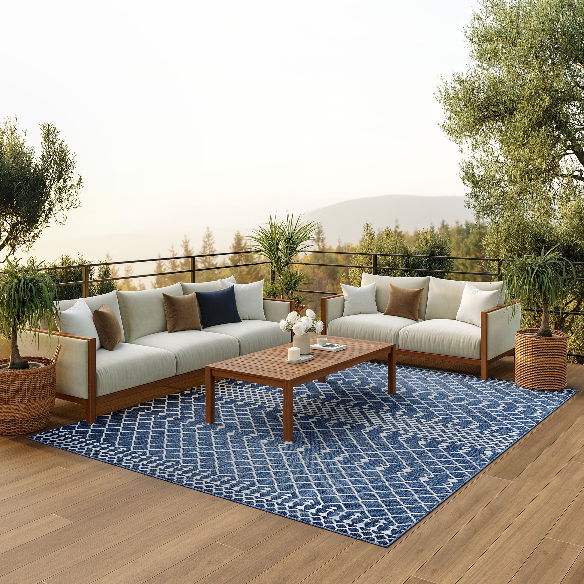 Nourison Home Positano  Navy Blue  Contemporary