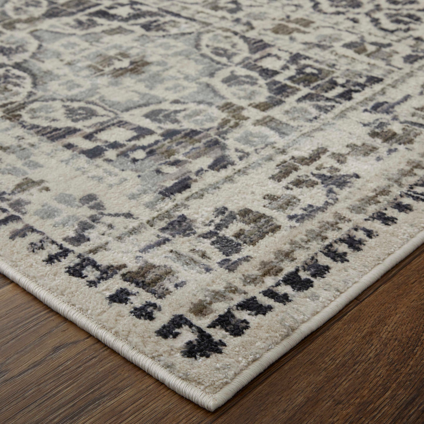 Feizy Kano 3874F Gray Ivory Transitional/Bohemian & Eclect Rug - Rugs - Feizy - Atlanta Designer Rugs