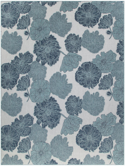 Nourison Home Garden Oasis GOA04 Blue Contemporary Power-loomed Rug