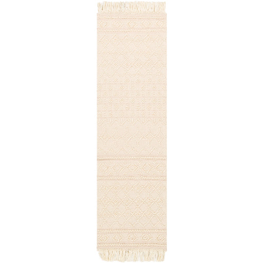 Surya Farmhouse Tassels FTS-2305 White Cottage Woven Rug