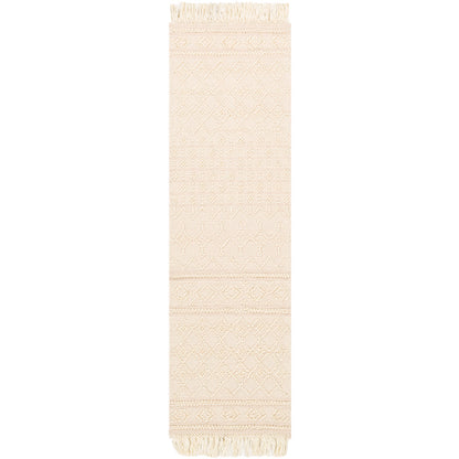 Surya Farmhouse Tassels FTS-2305 White Cottage Woven Rug