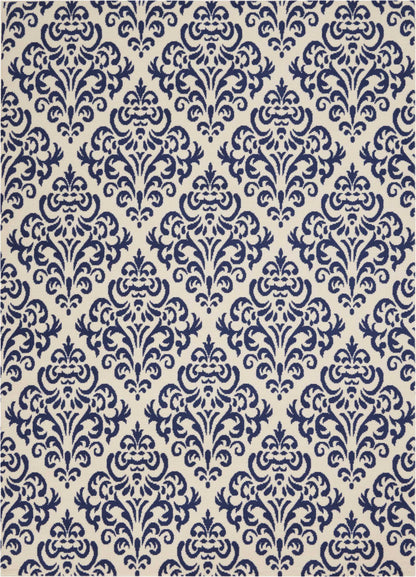 Nourison Home Grafix GRF06 White Blue Transitional Power-loomed Rug
