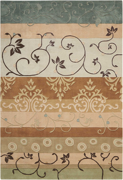 Nourison Home Contour  Green  Contemporary