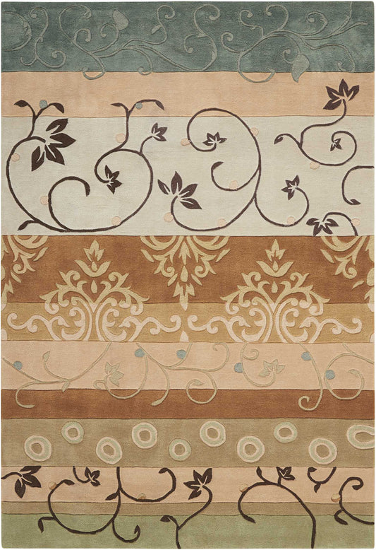 Nourison Home Contour  Green  Contemporary
