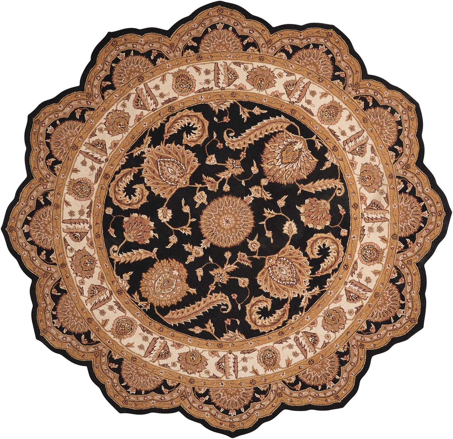 Nourison Home Heritage Hall HE19 Black Traditional Tufted Rug