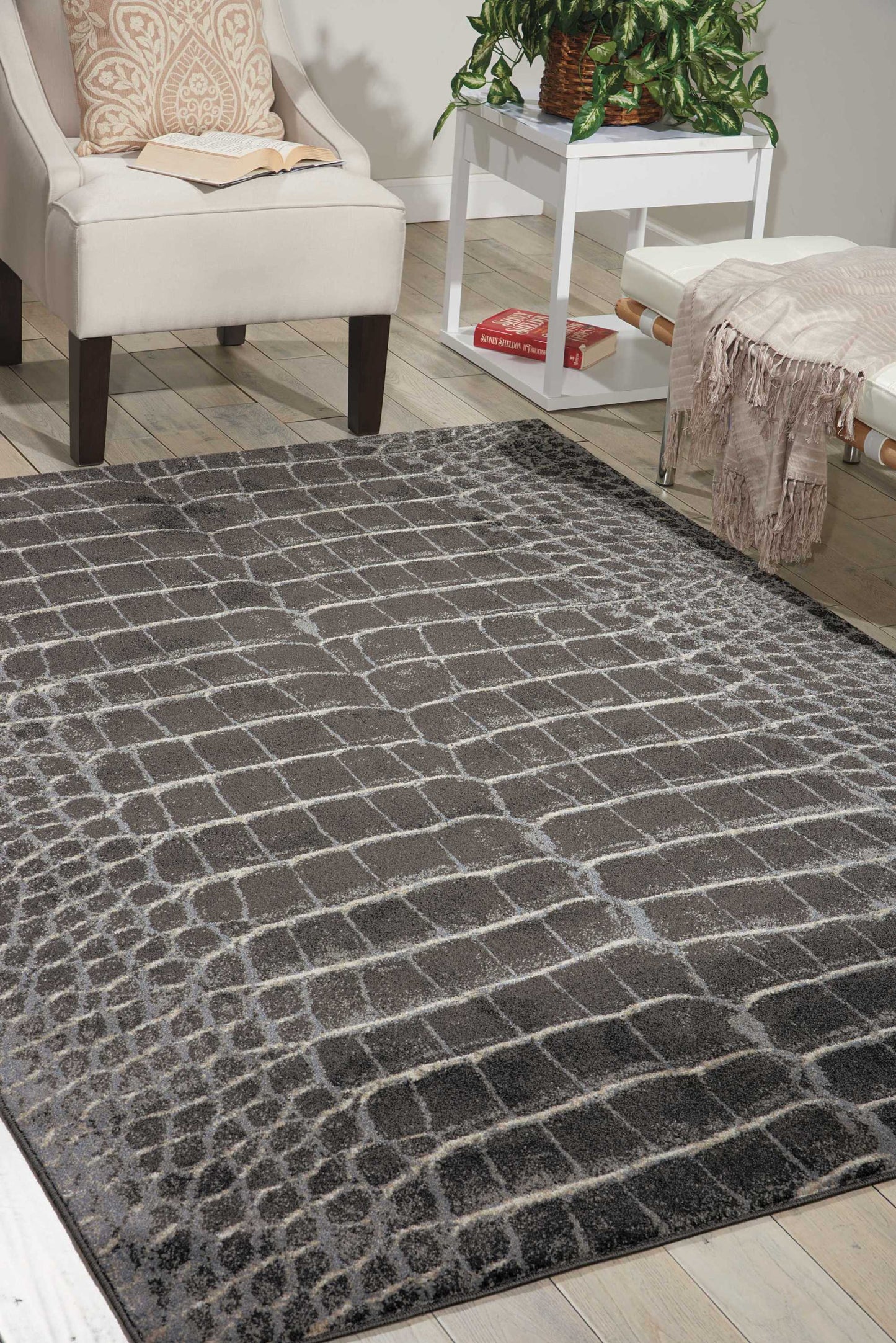 Nourison Home Maxell  Charcoal  Contemporary