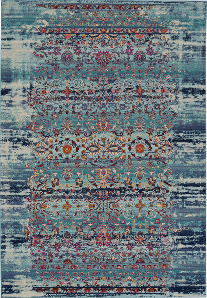 Nourison Home Vintage Kashan VKA02 Blue Traditional Power-loomed Rug