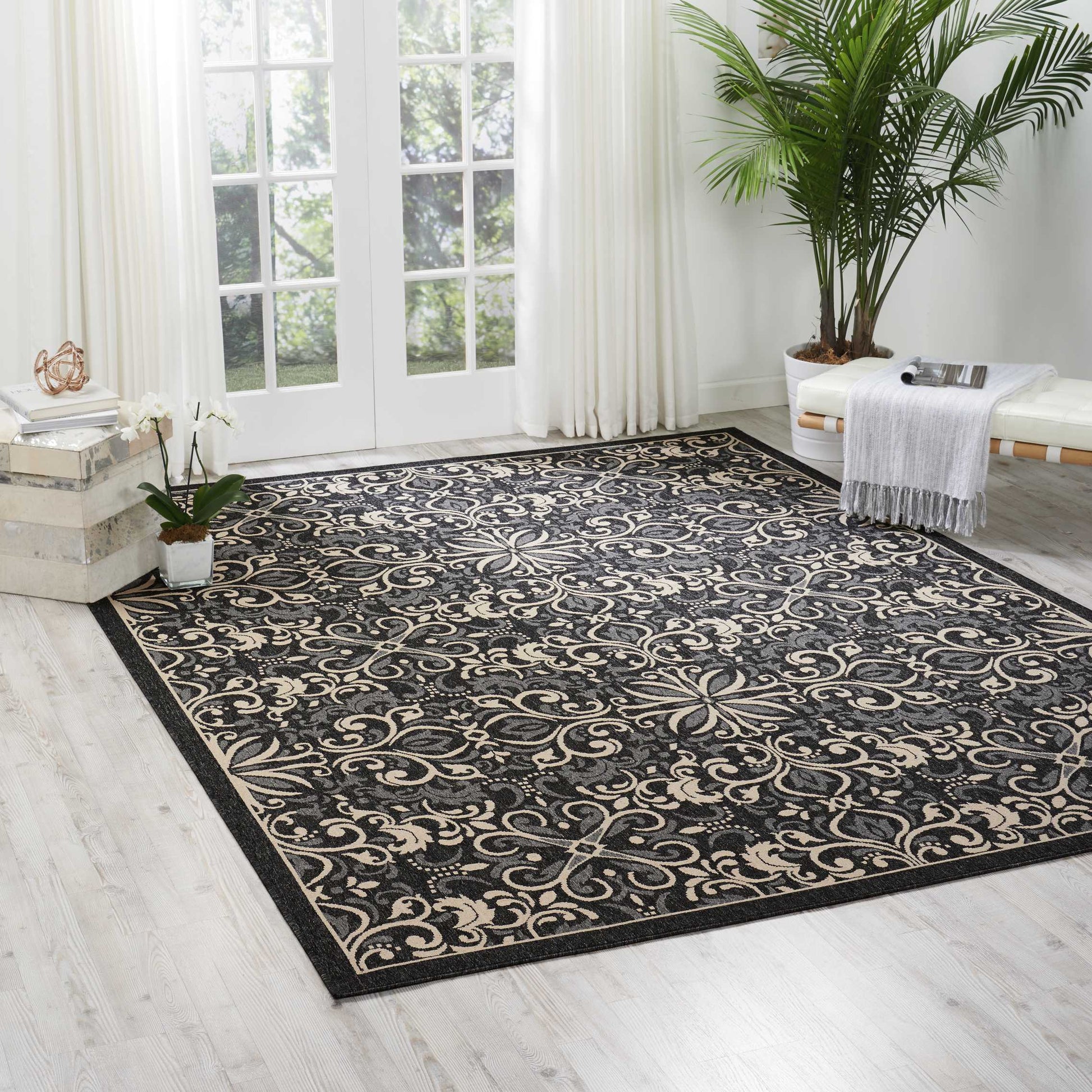 Nourison Home Caribbean  Charcoal  Transitional