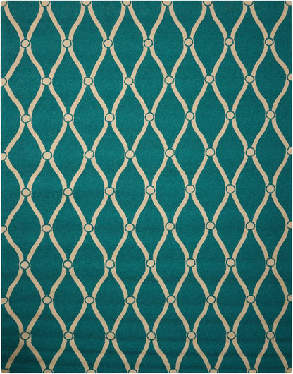 Nourison Home Portico POR02 Aqua Contemporary Tufted Rug