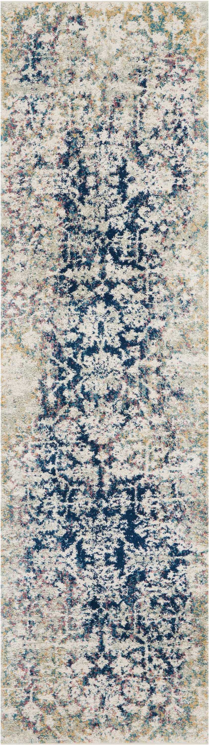 Nourison Home Fusion FSS12 Cream Blue Transitional Power-loomed Rug