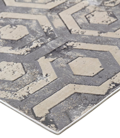 Feizy Micah 3046F Beige Gray Modern/Luxury & Glam/Industria Machine Woven Rug - Rugs - Feizy - Atlanta Designer Rugs