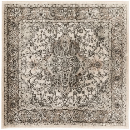 Nourison Home Quarry QUA05 Ivory Grey Transitional Power-loomed Rugs