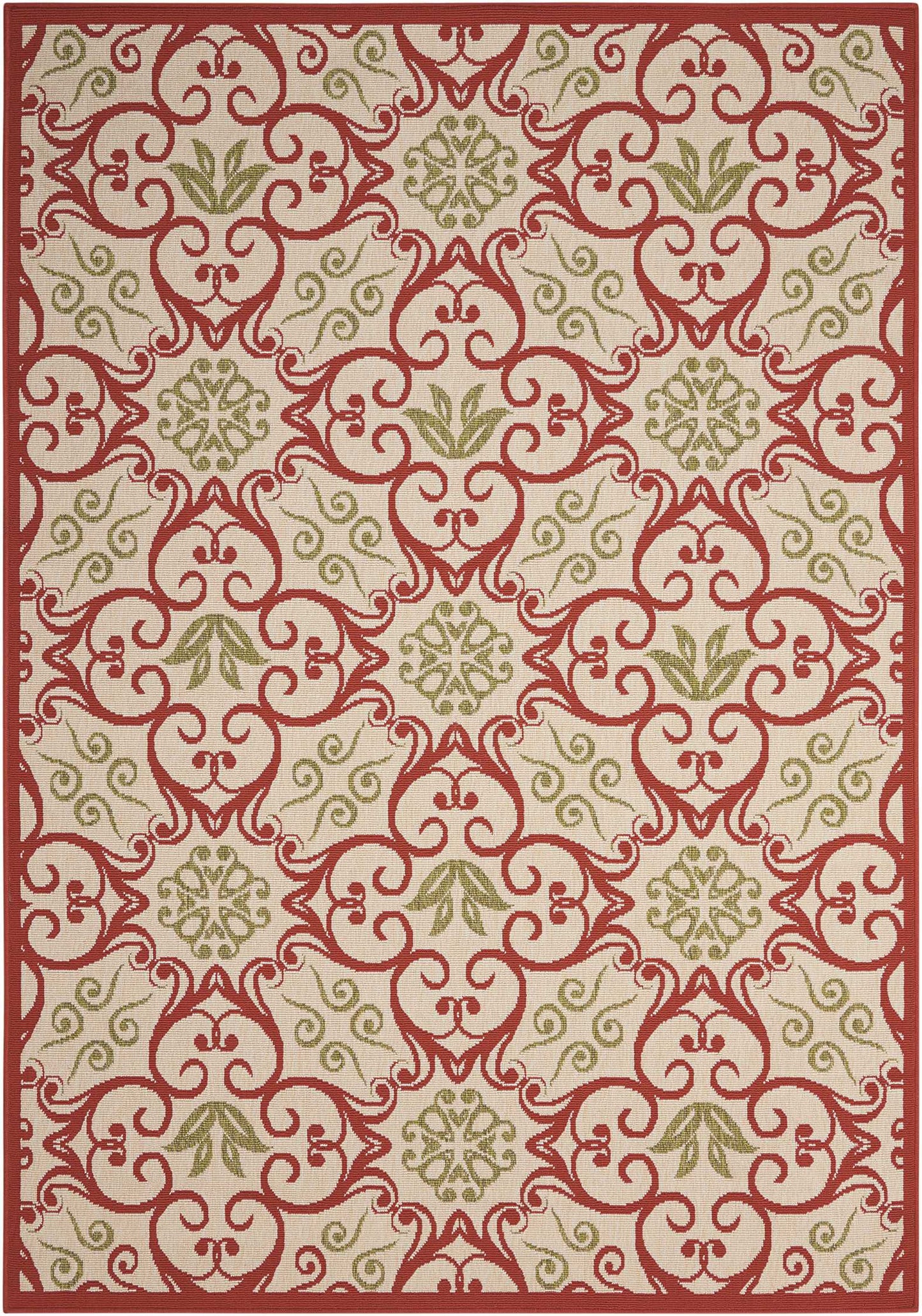 Nourison Home Caribbean CRB02 Ivory Rust Transitional Power-loomed Rug
