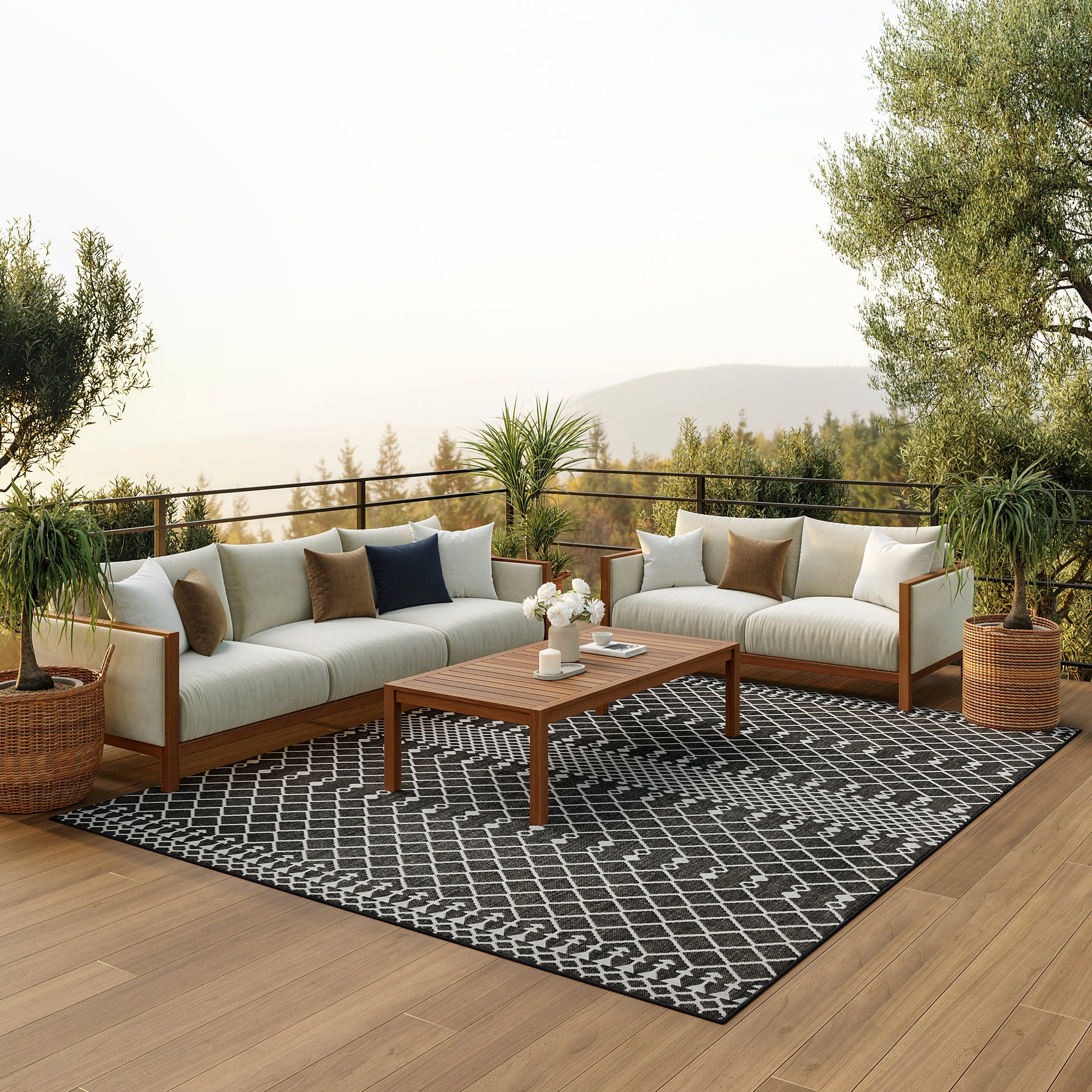 Nourison Home Positano  Black  Contemporary