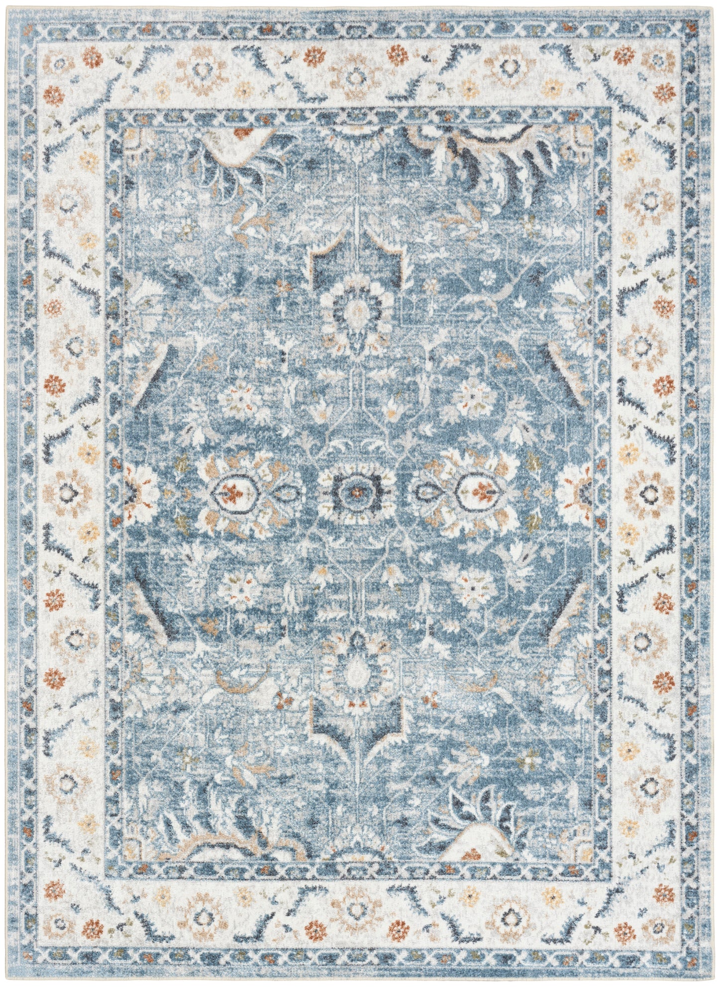Nourison Home Astra Machine Washable ASW20 Blue Traditional Power-loomed Rug